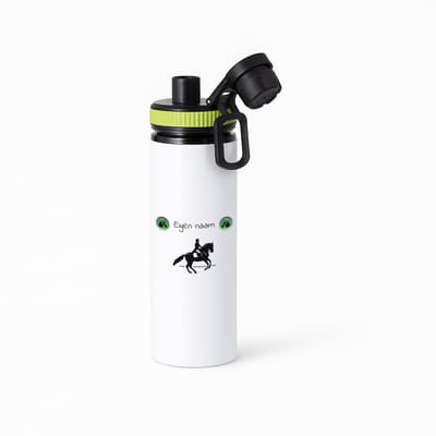 Hacebo® - Paardrijden met naam vrouw waterfles met draaidop groen - Paardrijden - Vrouwen en meisjes - Cadeau - Verjaardag - Geschenk - Gepersonaliseerd - water fles - 850ML