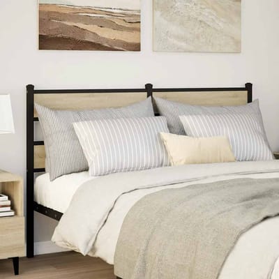 vidaXL - Vervangend - hoofdbord - 135 - cm - ijzer - en - sonoma - eikenkleurig