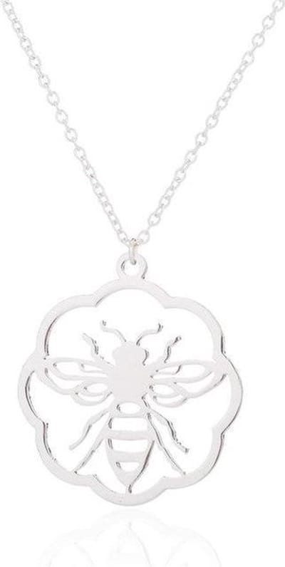 24/7 Jewelry Collection Wesp Ketting - Cirkel - Zilverkleurig