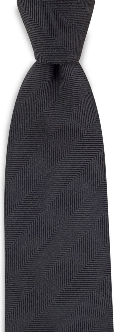 We Love Ties - Stropdassen - Stropdas zijde wol visgraat - donkerblauw / zwart
