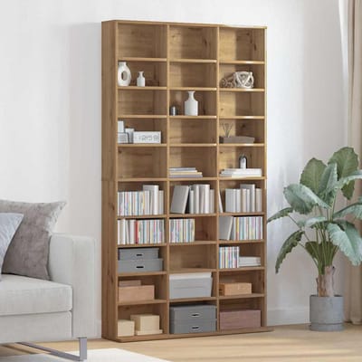 vidaXL - CD - Kast - Artisan - Eiken - 101 - x - 23 - x - 177,5 - cm - Bewerkt - hout