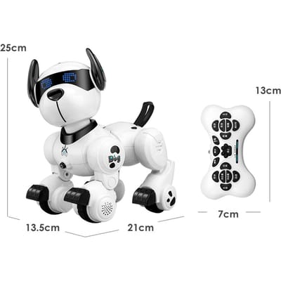 Afstandsbediening Programmering Slimme Hond Robotische Patrouille Hond Programmeerbare Afstandsbediening Hond Intelligente Patrouille Hond Speelgoed wit