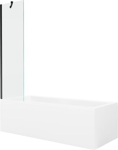 Mexen Cubik rechthoekig bad 170 x 70 met ombouw en 1-delige scherm 50 , transparant, zwart - 550317070X9505000070