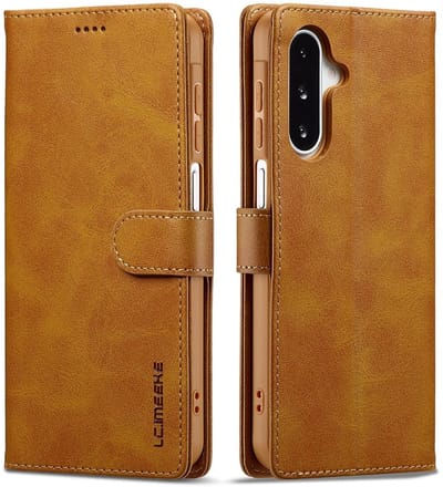 LC.IMEEKE Hoesje - Geschikt voor Samsung Galaxy A17 Hoesje - LC.IMEEKE Luxe Book Case - Bruin