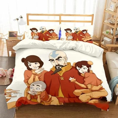 Impression 3D Avatar Le Dernier Maître de l'Air Collection de Linge de Lit Double Twin King Housse de Couette Couette Taie d'Oreiller Garçons Filles Adultes Chambre à Coucher 135x200cm 2pcs
