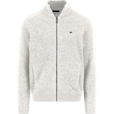 Fynch-Hatton Vest Fullzip High Collar Donegal Winter White / male