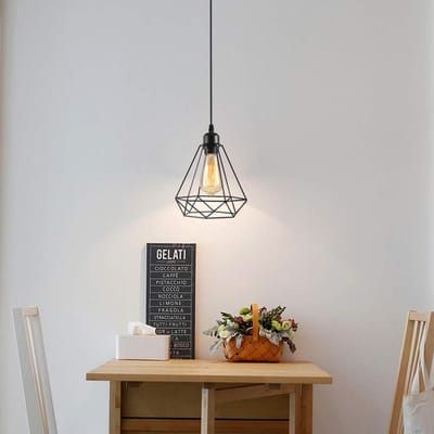 Haobosic Single Head - Hanglamp - Zwart - 20cm - E27 zonder lichtbron