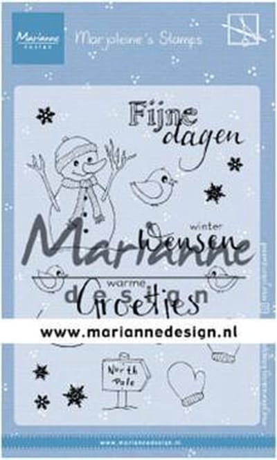 Stempel - Claer stamp - Marianne Design - Marjoleine's sneeuwman