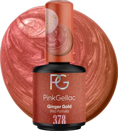 Pink Gellac Gellak - 378 Ginger Gold 15ml - Rode Gel Nagellak - Gellac - Gel Nagels Producten