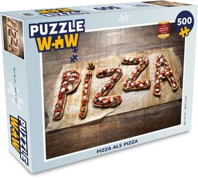 Puzzel Pizza als pizza - Legpuzzel - Puzzel 500 stukjes
