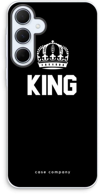 Case Company® - Hoesje geschikt voor Samsung Galaxy A35 hoesje - King zwart - Soft Cover Telefoonhoesje - Bescherming aan alle Kanten en Schermrand