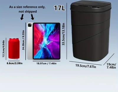 Slimme Sensor Prullenbak - 17L Capaciteit - Batterijgevoed - Stijlvol en Praktisch - Voor Keuken en Badkamer