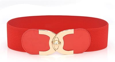 Amodi - Dames riem met Stijlvolle Aparte Gesp - Elastische Damesriem - Stretch - Modern - Jurk - Jas - Vest - Colbert - Tailleriem - Mode - Rood