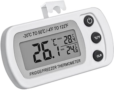 Dailygoods- Koelkastthermometer Waterdicht - Digitale Thermometer - Groot LCD-Scherm - Binnenthermometer - Multifunctioneel - Materiaal ABS