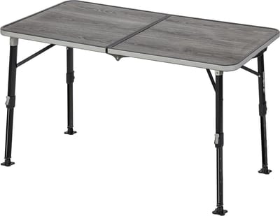 Opvouwbare campingtafel - Buitentafel lichtgewicht - Kamperen picknicken - Verstelbare hoogte - 120 x 60 cm - Eiken-look