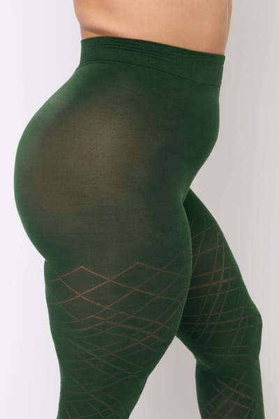 Yours Donkergroene Panty Met Lattice Patroon Size 62-64