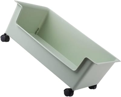 Opbergdoos met Wielen - Mobiele Organizer - Boeken Opbergen - Duurzaam Plastic - 39.5 cm - Lichtgroen