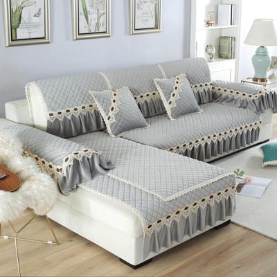Europese pluche bankhoes luxe borduurwerk kanten bank rugleuning handdoek antislip bankhanddoek voor woonkamer L-vormige bankhoezen 40x70cm Hand towel