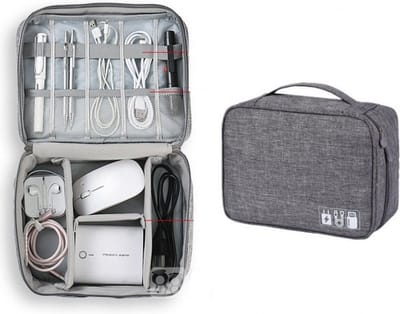 Kabelorganizer Tas Deluxe Enkellaags - Opbergtas voor op reis - travelorganizer - Blauw