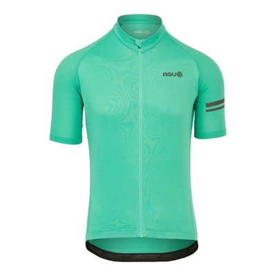agu Core Fietsshirt Heren Korte Mouwen - Pool Side Green - Drie achterzakken - YKK-rits over de hele lengte - Sneldrogend interlock