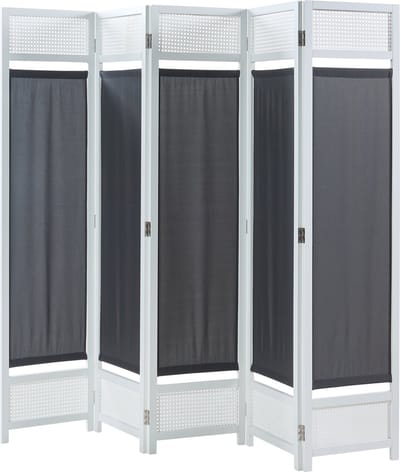 Kamerscherm Dorotea scheidingswand 200x170 cm wit en donkergrijs [en.casa]