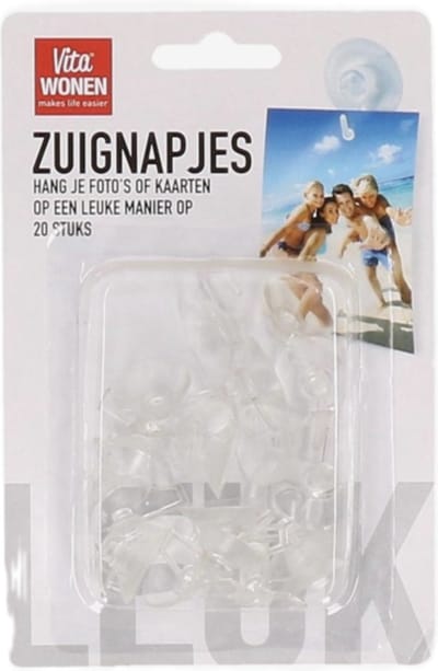 Zuignapjes 20 stuks - Ophanghaakjes - Hang je foto's of kaarten of iets anders op.