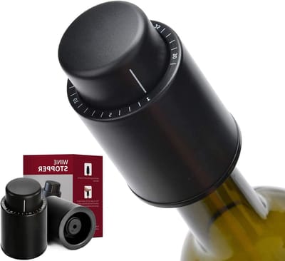 Set van 2 Vacuüm Wijnflessen Stopper met Datumweergave - Ideaal voor Wijnliefhebbers, Wijnaccessoires en Champagne Sluitingen