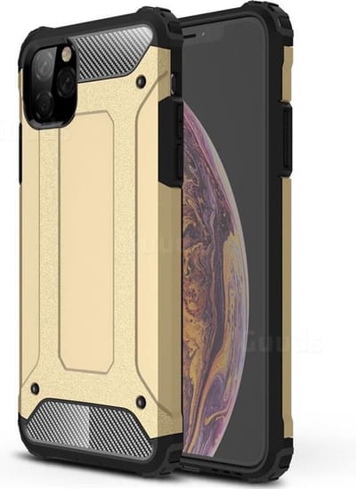 Hoesje Geschikt voor iPhone 11 Pro Max Armor Hoesje - Goud