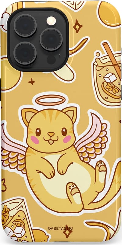 Casetastic Hoesje Geschikt voor Apple iPhone 15 Pro Max Magsafe - Stijlvolle Beschermende Duo-layer Case - Poezenvleugels