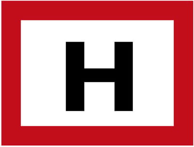 Ondergrondse brandkraan 'H' bord - kunststof 250 x 200 mm