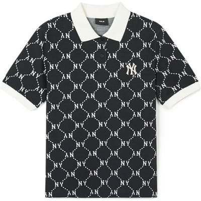 MLB New York Yankees Imprimé Lettres Décontracté Été Respirant Haute Qualité Manches Courtes Polo Femme Hauts Noir 3FPQM0243-50BKS S gray