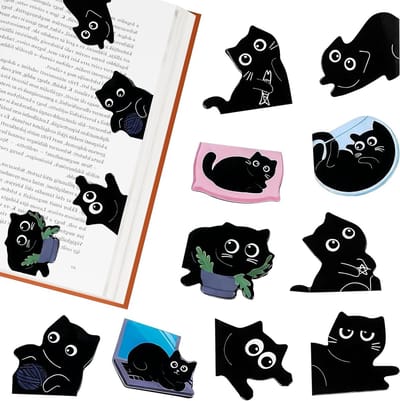 Dailygoods - Bladwijzers kat, 10 stuks schattige magnetische schattige kat boekenleggers kinderen magnetische boekenleggers voor kattenliefhebbers, vrouwen, boekenliefhebbers geschenken