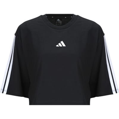 Adidas Essentials 3 Stripes Cotton Loose T-shirt Met Korte Mouwen Zwart XS Vrouw