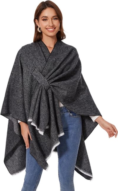 Elegante Dames Poncho voor de Winter | Warm Gebreid Dekentje | Ideaal als Cadeau voor Verjaardag of Kerst