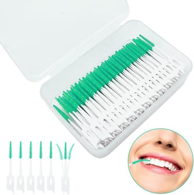Dailygoods- Interdentale Borstel 280 Stuks - Tandzijde Sticks - Zachte Reinigingsborstel - Tandfloss Picks - Massage Borstel - Voor Orale Verzorging - Tandenborstel