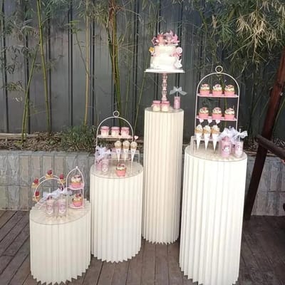 Opvouwbare Papieren Cilinder - Bruiloft Decoratie - Dessert - Tafel - Cake - Stand - Valentijnsdag - Verjaardagsfeestje - Bloemenrek