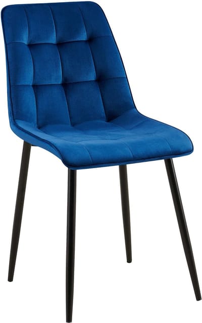 CLP Gifford Eetkamerstoel - klassiek - zonder armleuning - Velvet - fluweel - donkerblauw Fluweel
