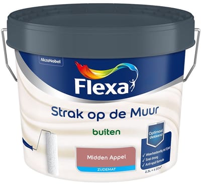 Flexa - Strak Op De Muur Buiten Zijdemat - Midden Appel - Mengverf - 2,5 L