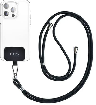 Telefoonkoord Universeel - Telefoonketting - Telefoonkoord Verstelbaar - 150 CM - Zwart