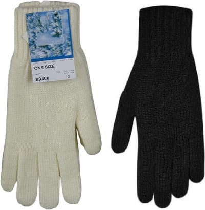 Handschoenen dames winter gebreid - binnenkant opgeruwd - prijs per 2 paar
