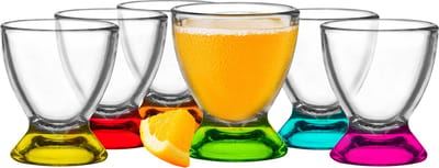 Glasmark Shotglaasjes/borrelglazen - glas - gekleurde onderzijde - 24x stuks - 35 ml - shotjes