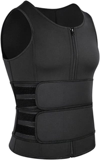 Lichaamsvormende vest voor heren - Gym Sweat Sauna-vest - Zwart XXL - Ademend en Slankmakend