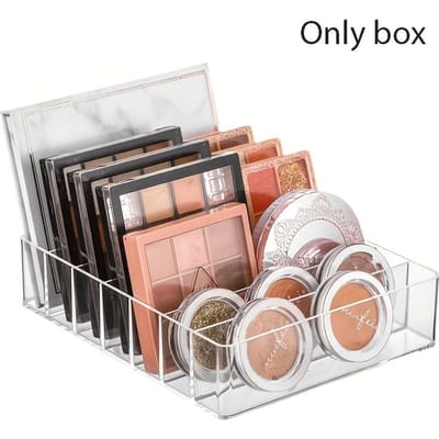 Transparante Compartimenten Make-up Manager Tray voor Oogschaduw Palet, Lippenstift en Cosmetica - Transparante Plastic Opbergdoos transparant