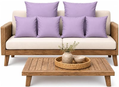 Anna Collection Bank/tuin kussens set - binnen/buiten - 6x stuks - lila paars - In 2 formaten