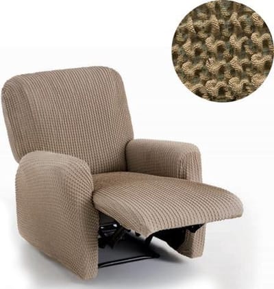Belmarti® Relaxfauteuil Milos - 60cm tot 85cm breed - Beige - Hoge kwaliteit stof met maximale elasticiteit - Antistatisch - Van ademend Katoen voor comfortabel zitten zonder zweten