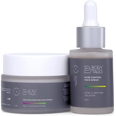 Bodytales Acne Control Gezichtsserum en huidverjongende vochtinbrengende crème Vermindering van acne (Set van 2) 30 ml+50 g