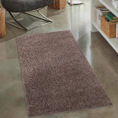 Dailygoods- Hoogpolig Tapijt 80 x 150 cm - Shaggy - Bruin - Pluizig - Modern - Zacht voor Woonkamer/Slaapkamer - Vloerkleed