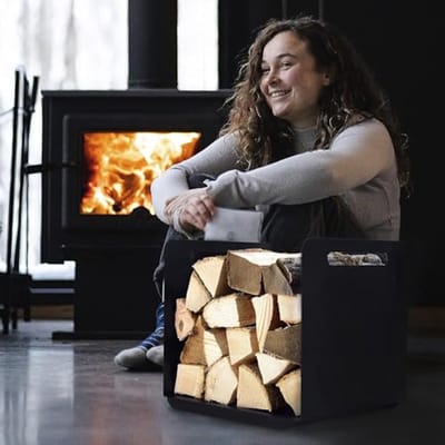 Metalen Houten Mand voor Brandhout - Minimalistisch Design