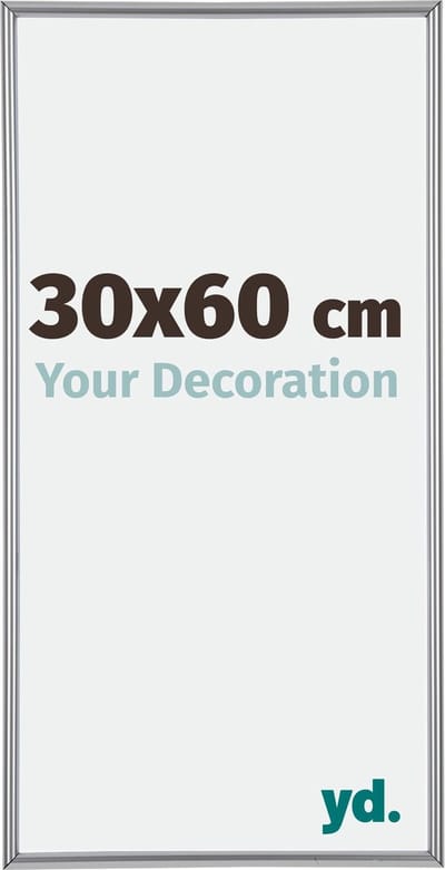 Your Decoration - Fotolijst 30x60 cm - Kunststof - Zilver Hoogglans - Annecy