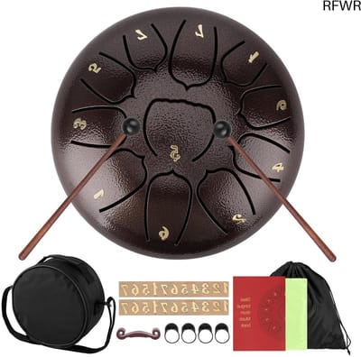 RFWR® Handpantrommel 15,24 cm met 11 tonen - Draagbare stalen tong drum voor meditatie en muziektherapie